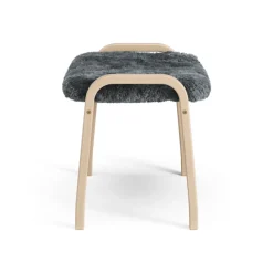 New Swedese Lamini children's foot stool laquered beech/sheep skin, Charcoal (dark grey) BeigeGrey