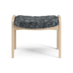 New Swedese Lamini children's foot stool laquered beech/sheep skin, Charcoal (dark grey) BeigeGrey