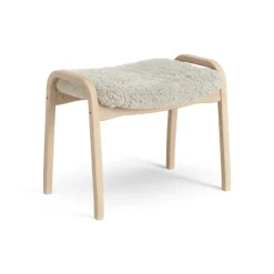 Sale Swedese Lamini children's foot stool laquered beech/sheep skin, Moonlight (beige) BeigeWhite