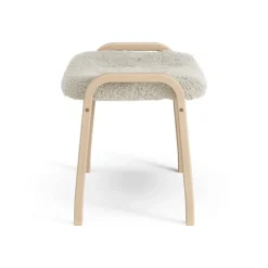 Sale Swedese Lamini children's foot stool laquered beech/sheep skin, Moonlight (beige) BeigeWhite