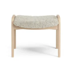 Sale Swedese Lamini children's foot stool laquered beech/sheep skin, Moonlight (beige) BeigeWhite