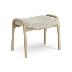 Clearance Swedese Lamini children's foot stool laquered oak/sheep skin, Moonlight Beige