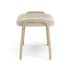Clearance Swedese Lamini children's foot stool laquered oak/sheep skin, Moonlight Beige