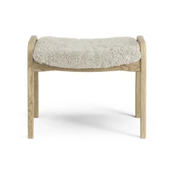 Clearance Swedese Lamini children's foot stool laquered oak/sheep skin, Moonlight Beige