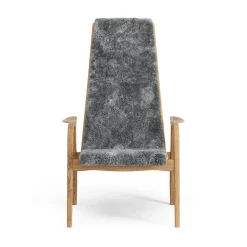 Sale Swedese Lamino arm chair oiled oak/sheep skin, Scandinavian Grey