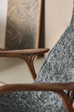 Online Swedese Lamino armchair and footstool oak/sheepskin Special Edition, Rubio Monocoat Chocolate-Charcoal Grey