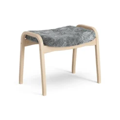 Armchairs & Footstools^Swedese Lamino foot stool laquered beech/sheep skin, Scandinavian Grey