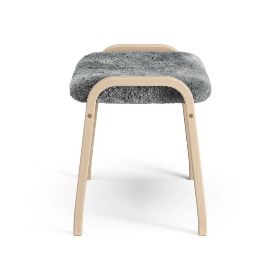 Armchairs & Footstools^Swedese Lamino foot stool laquered beech/sheep skin, Scandinavian Grey