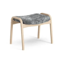 Armchairs & Footstools^Swedese Lamino foot stool laquered beech/sheep skin, Scandinavian Grey