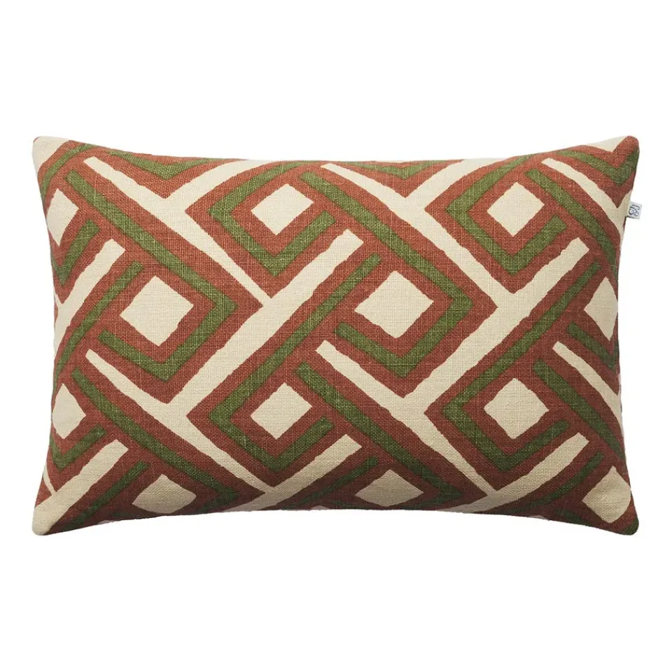 Cushion Covers^Chhatwal & Jonsson Lanka cushion cover 40x60 cm, Terracotta-cactus green OrangeGreen