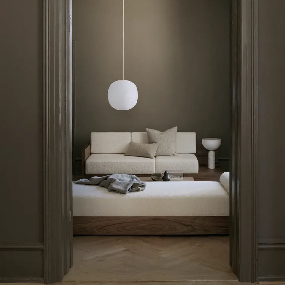 Pendant Lamps^New Works Lantern pendant lamp large, Frosted opal glass White