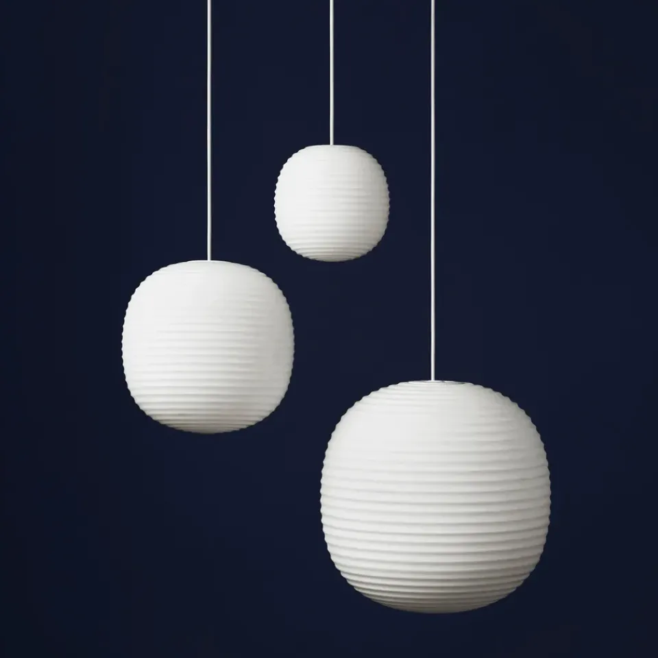 Pendant Lamps^New Works Lantern pendant lamp large, Frosted opal glass White