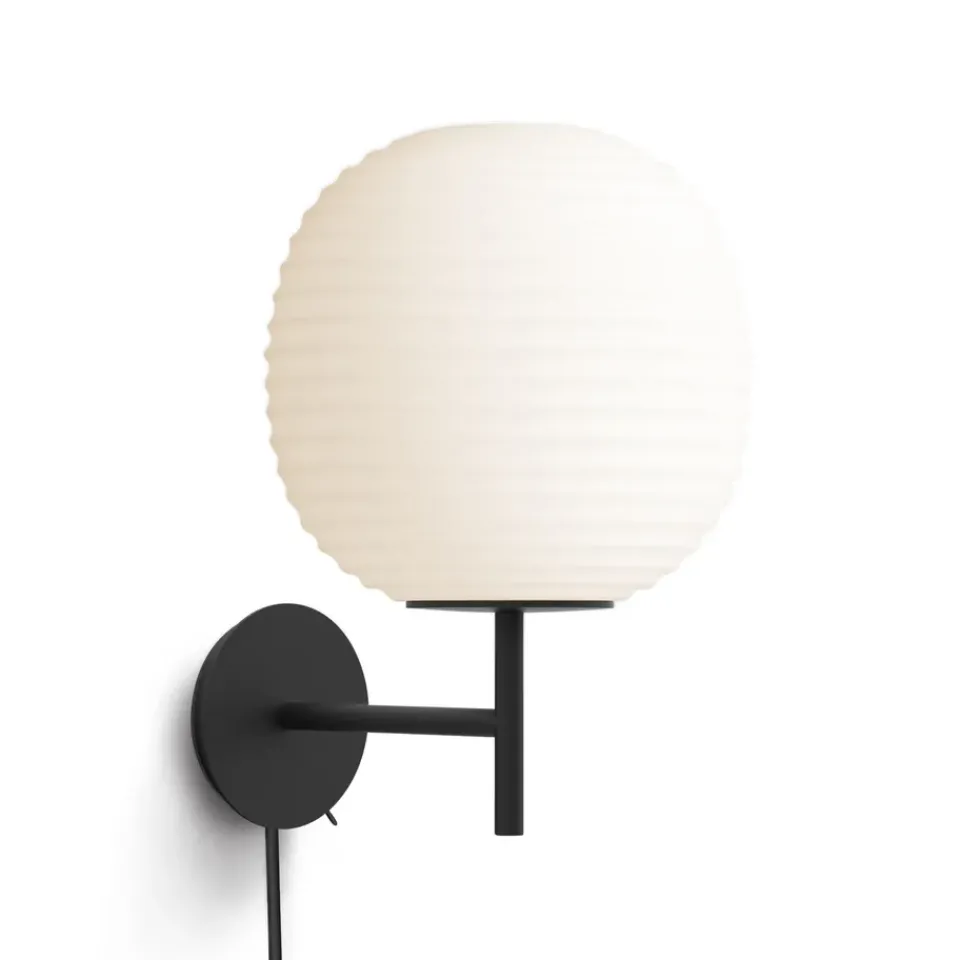 Reading Lamps|Wall Lights^New Works Lantern wall lamp small, Frosted opal glass White