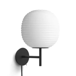 Reading Lamps|Wall Lights^New Works Lantern wall lamp small, Frosted opal glass White