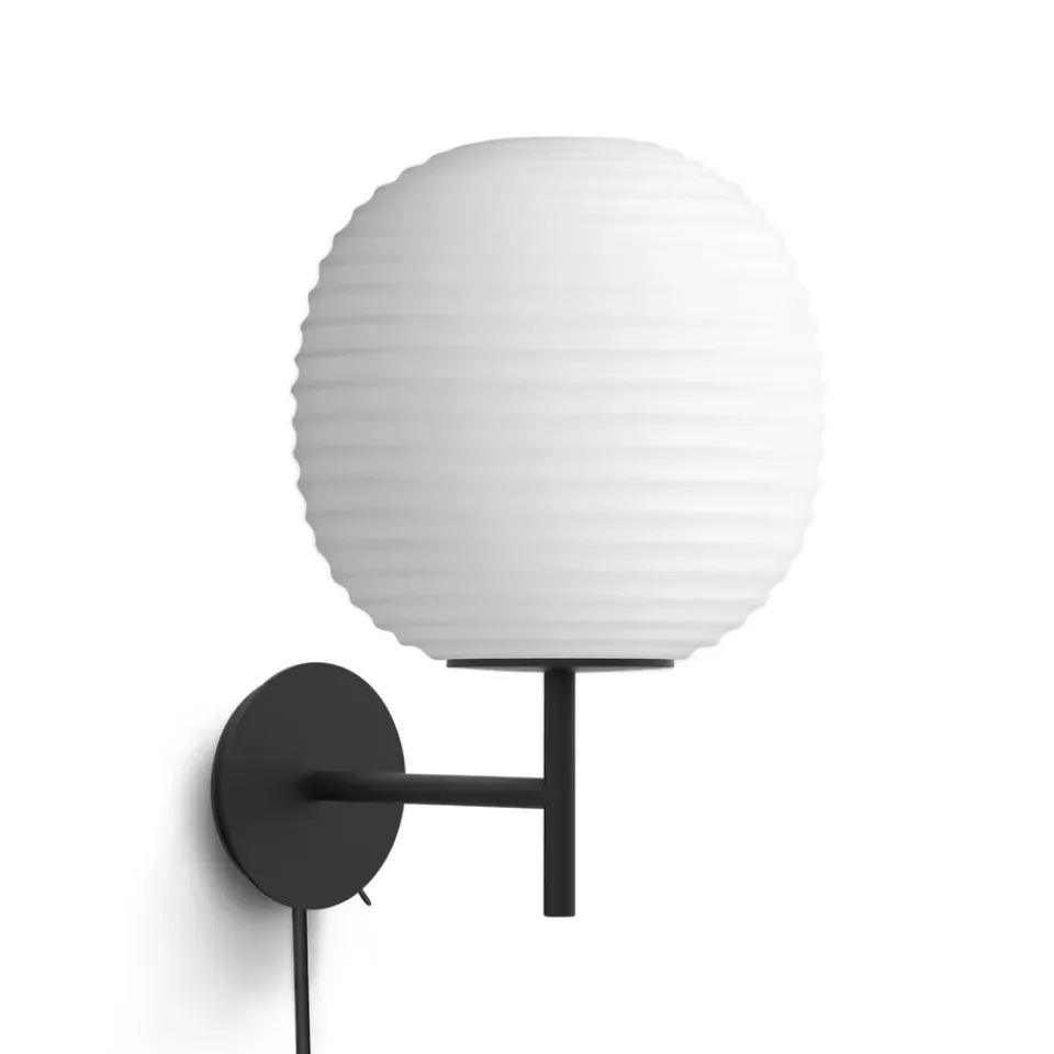 Reading Lamps|Wall Lights^New Works Lantern wall lamp small, Frosted opal glass White