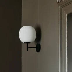 Reading Lamps|Wall Lights^New Works Lantern wall lamp small, Frosted opal glass White