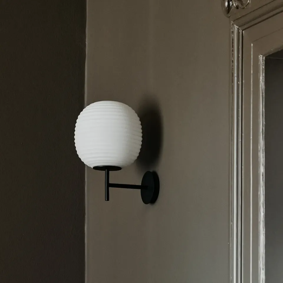 Reading Lamps|Wall Lights^New Works Lantern wall lamp small, Frosted opal glass White