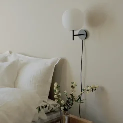 Reading Lamps|Wall Lights^New Works Lantern wall lamp small, Frosted opal glass White