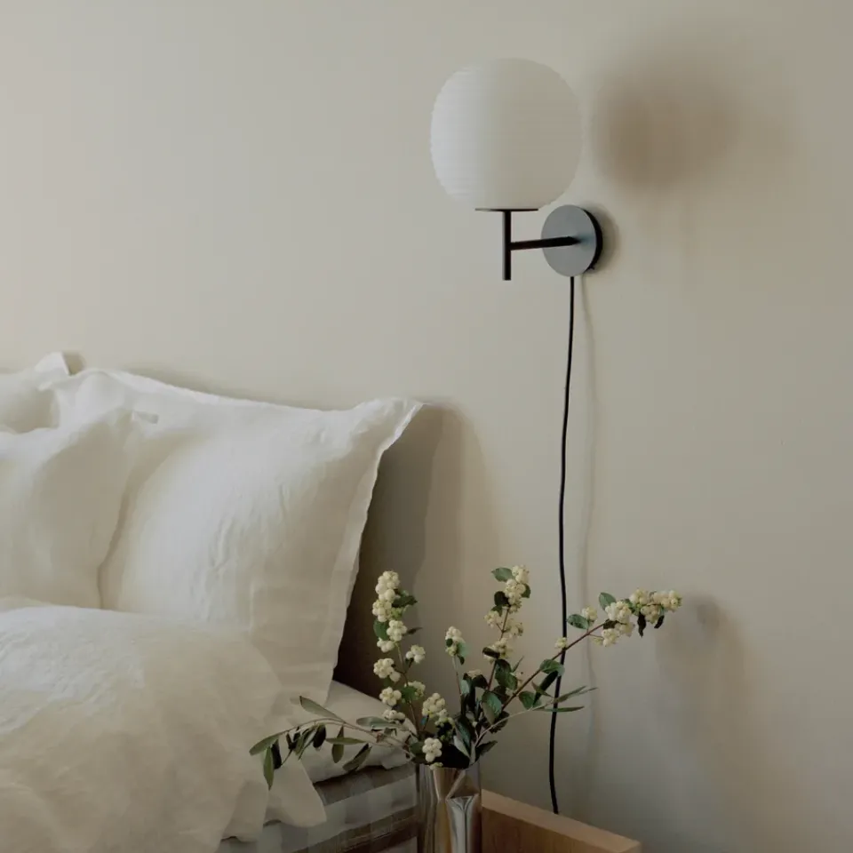 Reading Lamps|Wall Lights^New Works Lantern wall lamp small, Frosted opal glass White