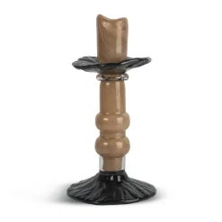 Clearance Byon Lara candle holder S 22 cm, Beige-black BeigeBlack