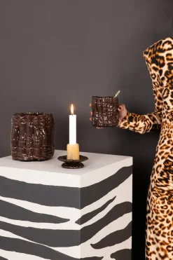 Candle Holders^Byon Lara candle holder XS 9 cm, Orange-brown OrangeBrown
