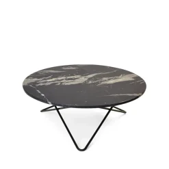 Coffee Tables^OX Denmarq Large O Table coffee table, Marble marquina matt. lack stand Black