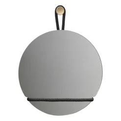 Clearance Design House Stockholm Lasso mirror round, clear- Black