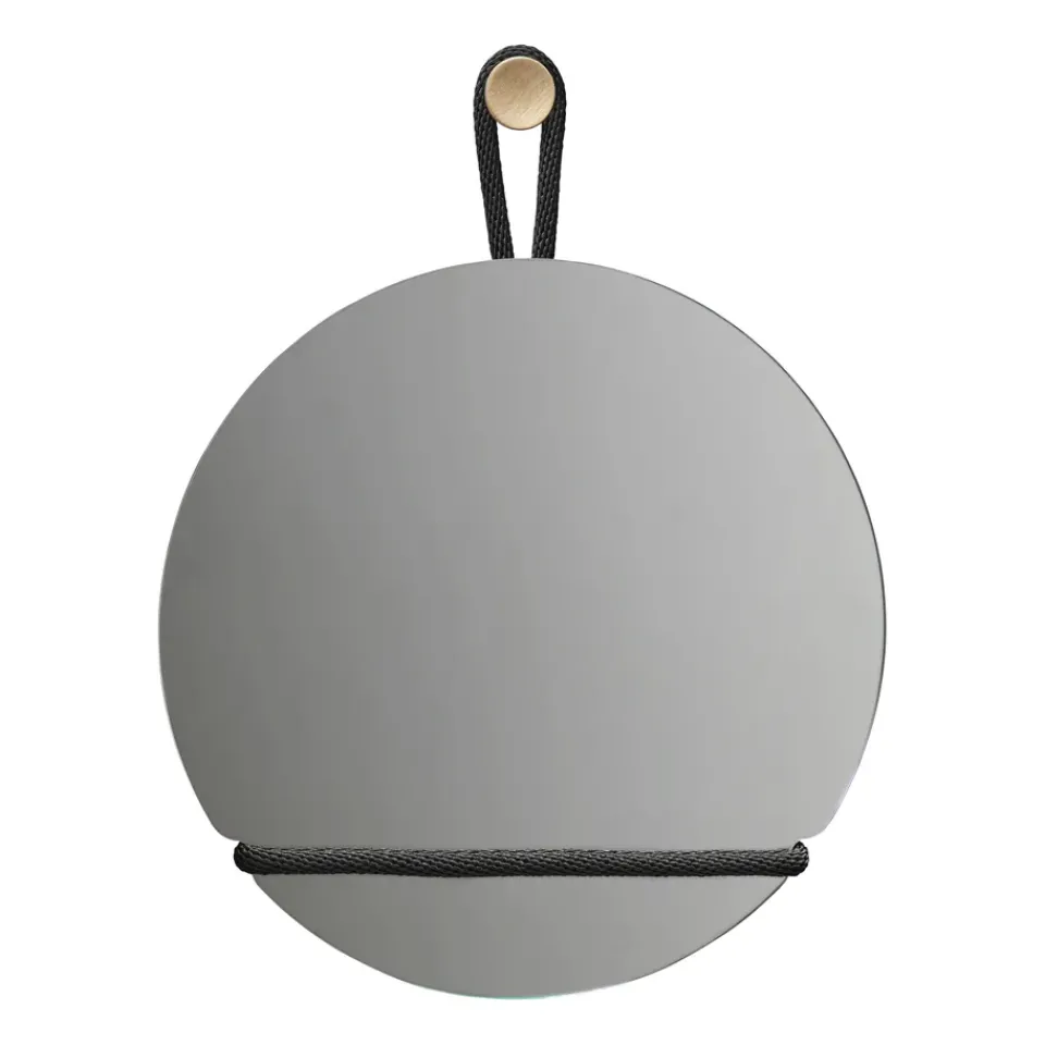 Clearance Design House Stockholm Lasso mirror round, clear- Black