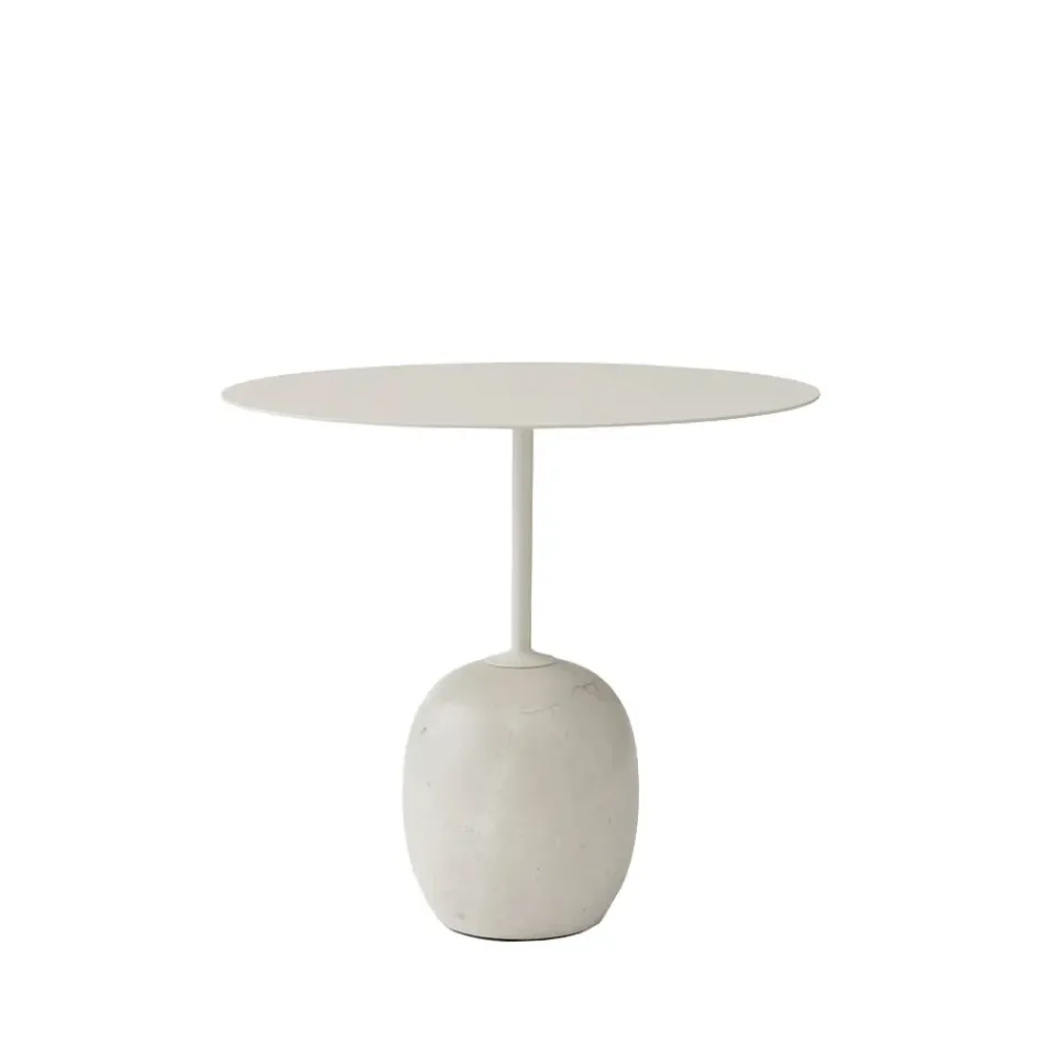 Side Tables^&Tradition Lato LN9 side table, , crema diva marble White