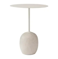 New &Tradition Lato side table LN8, Ivory -Crema diva marble White