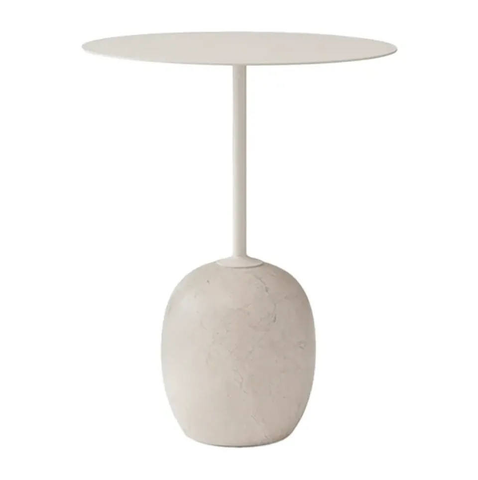 New &Tradition Lato side table LN8, Ivory -Crema diva marble White