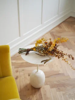 New &Tradition Lato side table LN8, Ivory -Crema diva marble White