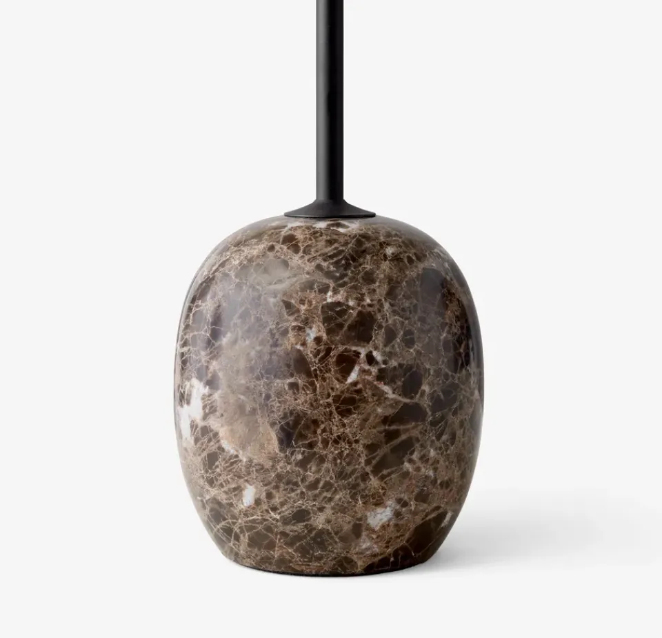 New &Tradition Lato side table LN8, Lacquered walnut-Emperador marble BrownBlack