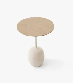 Side Tables^&Tradition Lato side table LN8, Lacquered oak-Crema diva marble BeigeWhite