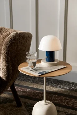 Side Tables^&Tradition Lato side table LN8, Lacquered oak-Crema diva marble BeigeWhite