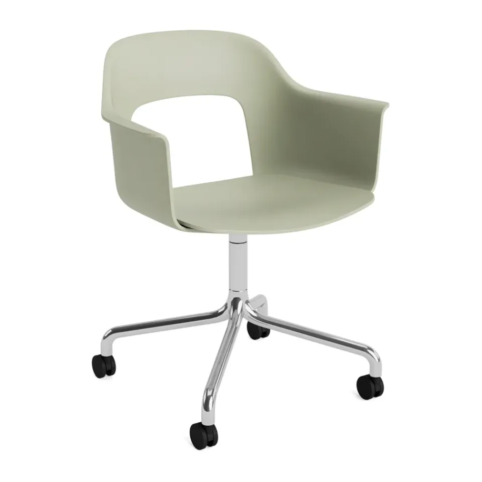 Office Chairs^HAY Layout Armchair 261 chair, Bottle -polished aluminium Green