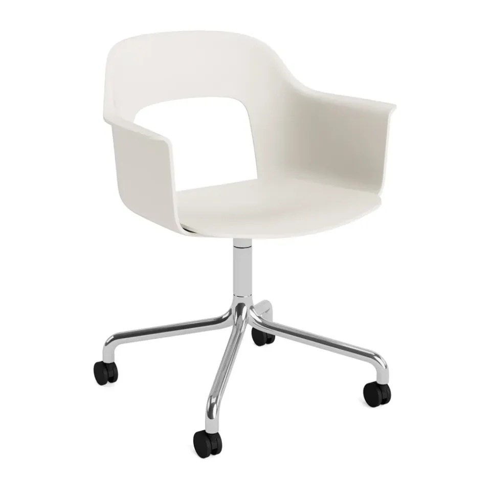 Office Chairs^HAY Layout Armchair 261 chair, Cream -polished aluminium White