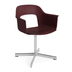 Online HAY Layout Armchair 231 office chair, Bordeaux-polished aluminium 4 star swivel base Red