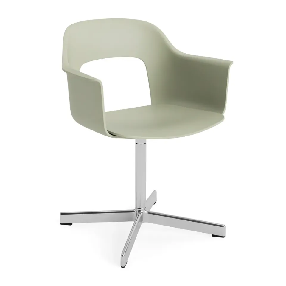 New HAY Layout Armchair 231 office chair, Pastel -polished aluminium 4 star swivel base Green