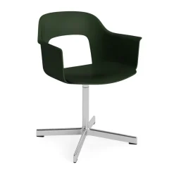 Office Chairs^HAY Layout Armchair 231 office chair, Bottle -polished aluminium 4 star swivel base Green