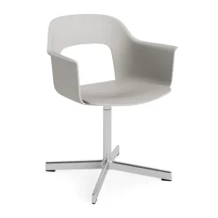 Office Chairs^HAY Layout Armchair 231 office chair, Sky -polished aluminium 4 star swivel base Grey