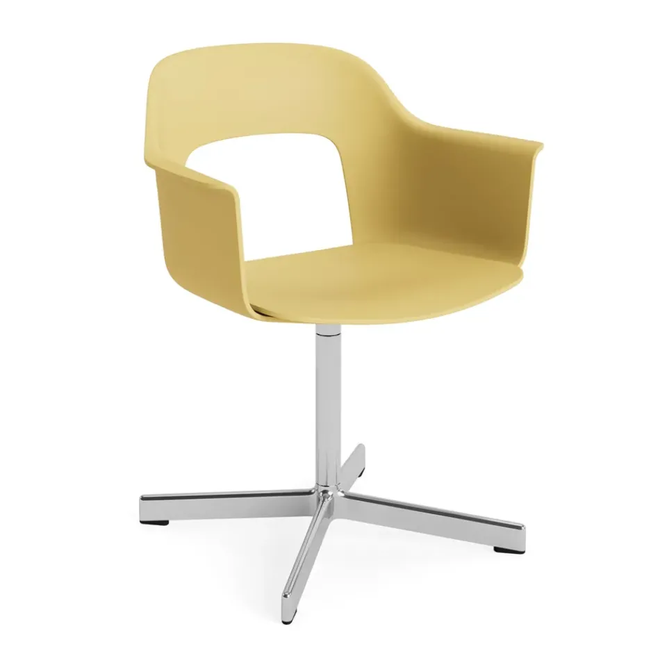 Hot HAY Layout Armchair 231 office chair, Biscotti-polished aluminium 4 star swivel base Yellow