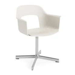 Discount HAY Layout Armchair 231 office chair, Cream -polished aluminium 4 star swivel base White