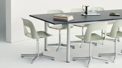 Office Chairs^HAY Layout Chair 131 chair, Bordeaux-polished aluminum Red