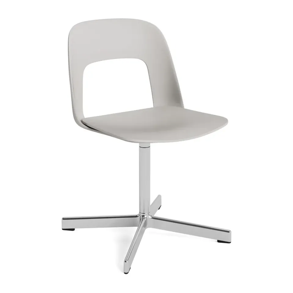 Office Chairs^HAY Layout Chair 131 chair, Sky -polished aluminium Grey