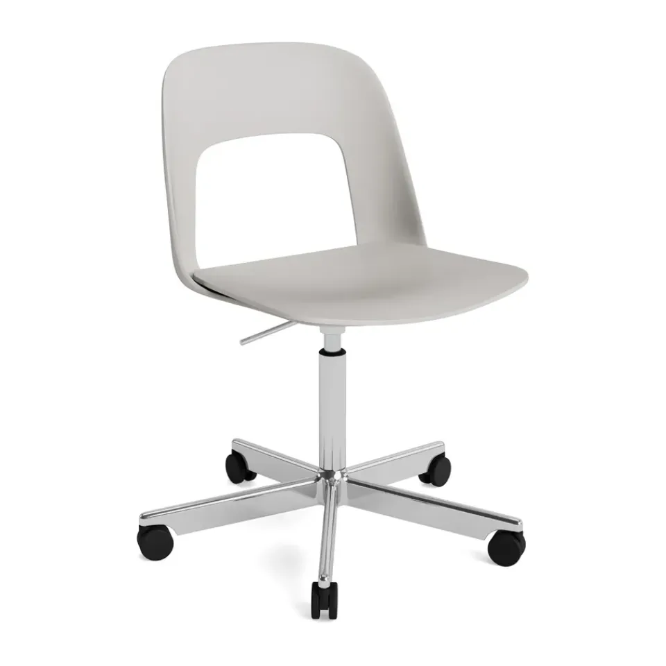 Office Chairs^HAY Layout Chair 141 chair, Sky -polished aluminium Grey