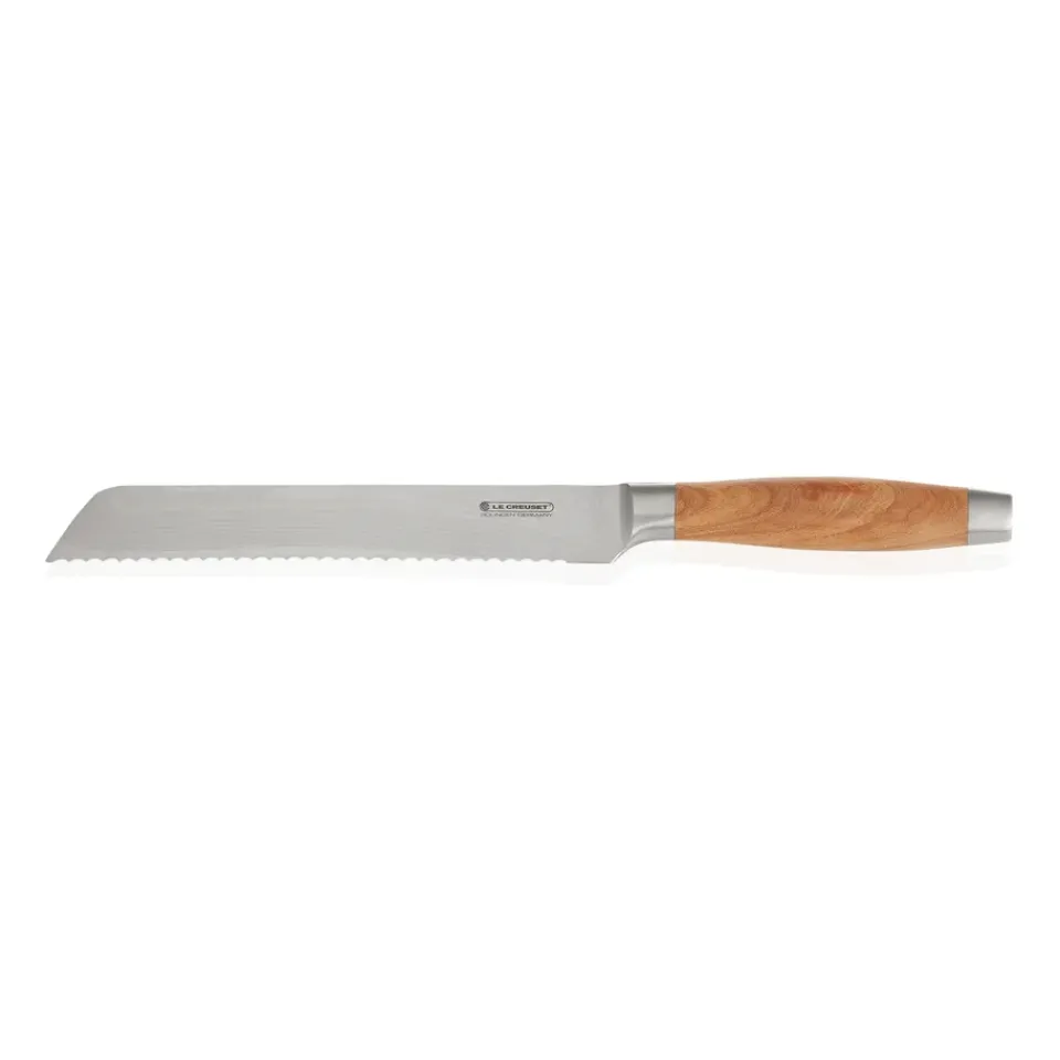 Sale Le Creuset bread knife with olive wood handle, 20 cm Beige