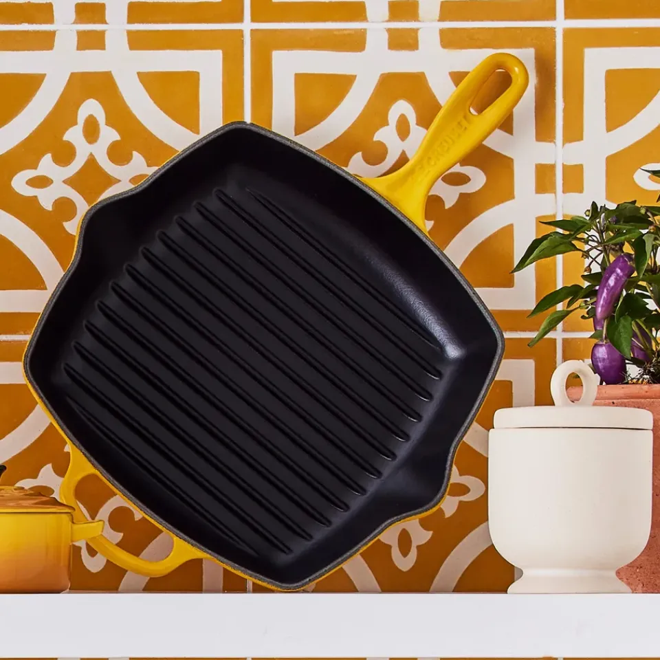 Grill & Griddle Pans|Cast Iron Pans^Le Creuset grill pan 26 cm, Nectar YellowOrange