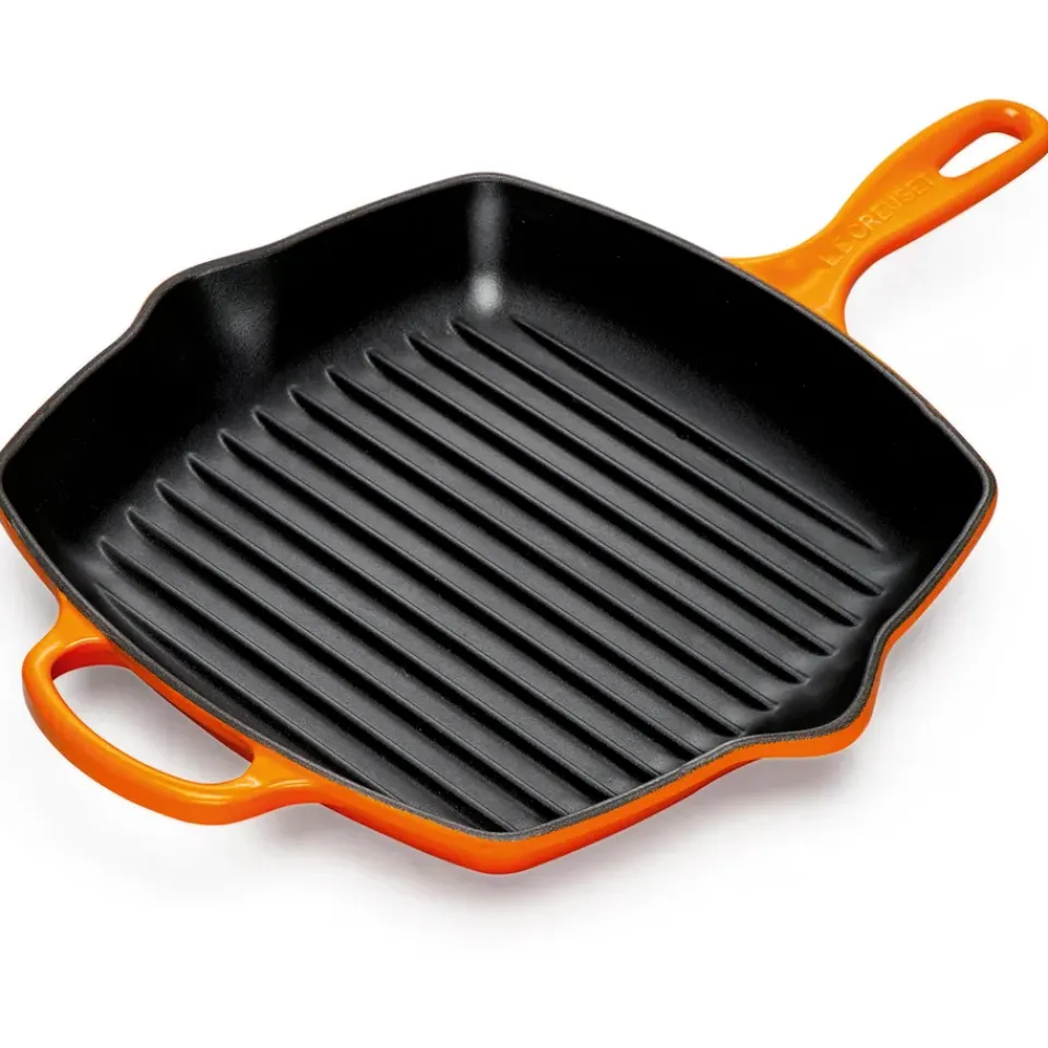 Grill & Griddle Pans|Cast Iron Pans^Le Creuset grill pan 26 cm, Volcanic Orange
