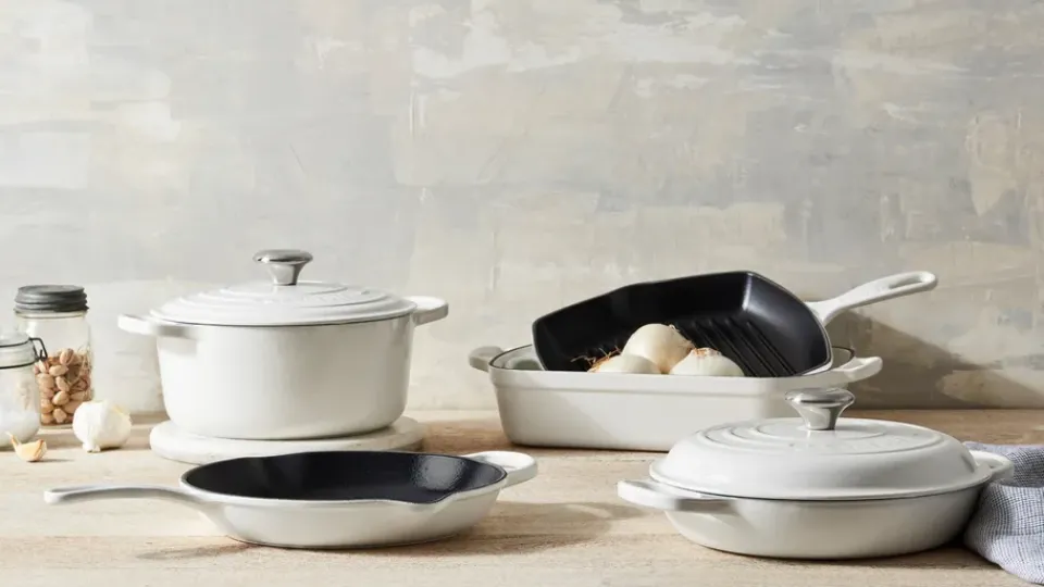 Grill & Griddle Pans|Cast Iron Pans^Le Creuset grill pan 26 cm, White BlackWhite